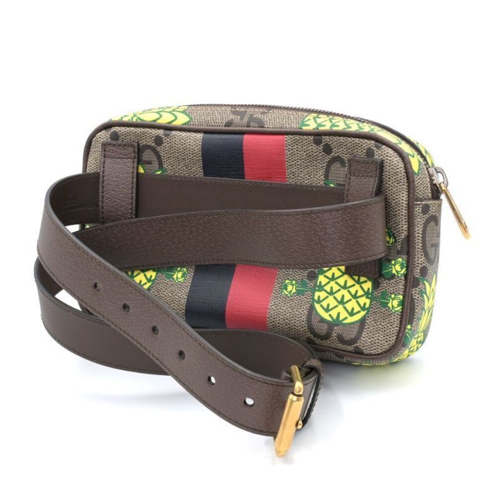 Gucci Crossbody Beige Pineapple Ebony Supreme Body Tan GG Belt Waist Bag